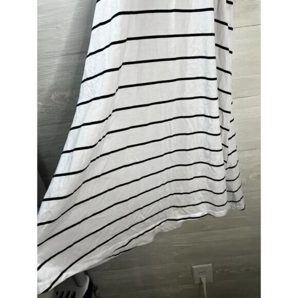 Women's High Neck Sleeveless Short Dress Stripe Flare Tank Dress - Picture 6 of 7